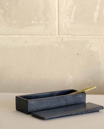Pencil box, black, incised, Kenya