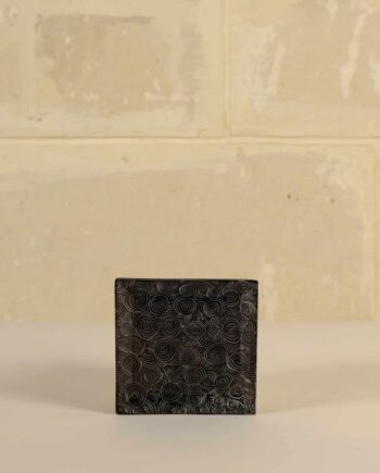 Square dish, S, black, incised, Kenya