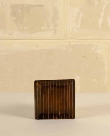 Square dish, S, brown, incised, Kenya