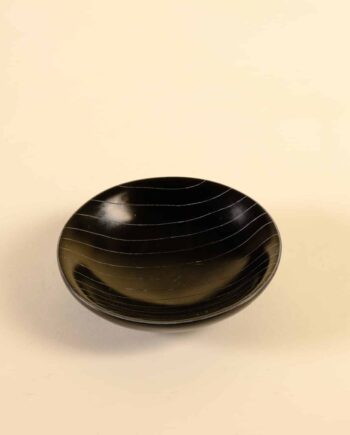Round dish, S, black, incised, Kenya