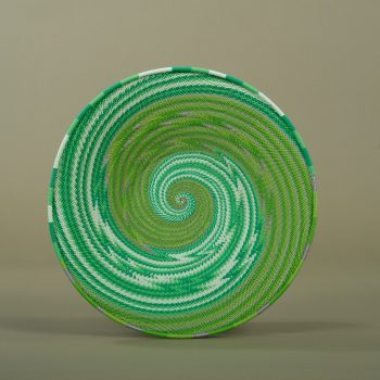 Assiette en fil de téléphone, 30 cm de diamètre, coloris Granny, zoulou, Afrique du Sud, ASART