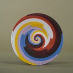 Assiette en fil de téléphone, 30 cm de diamètre, coloris Earth, zoulou, Afrique du Sud, ASART
