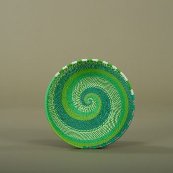Bol en fil de téléphone, zoulou, couleur granny, 16 cm de diamètre, Afrique du Sud, ASART