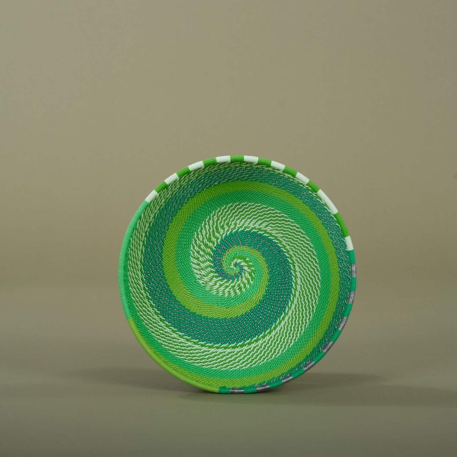 Bol en fil de téléphone, zoulou, couleur granny, 16 cm de diamètre, Afrique du Sud, ASART
