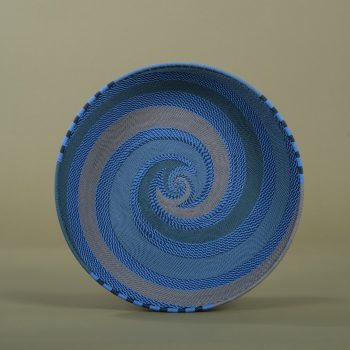 Plateau en fil de téléphone, coloris AEGEAN, 30 cm de diamètre, Zoulou, ASART