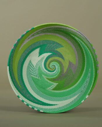 Tray, telephone wire, Zulu, South Africa, diameter 30 cm, colour Granny