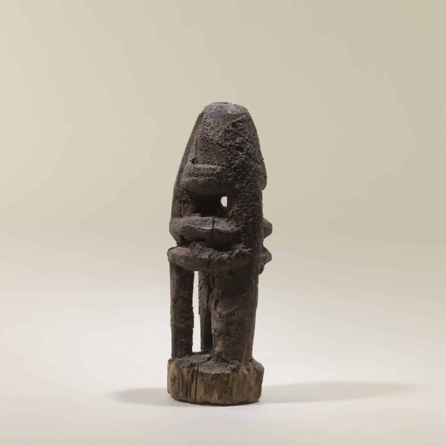 Ancienne statuette Dogon Mali personnage assis tête dans les mains