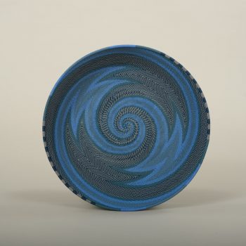 Plateau en fil de téléphone, coloris AEGEAN, 30 cm de diamètre, Zoulou, ASART