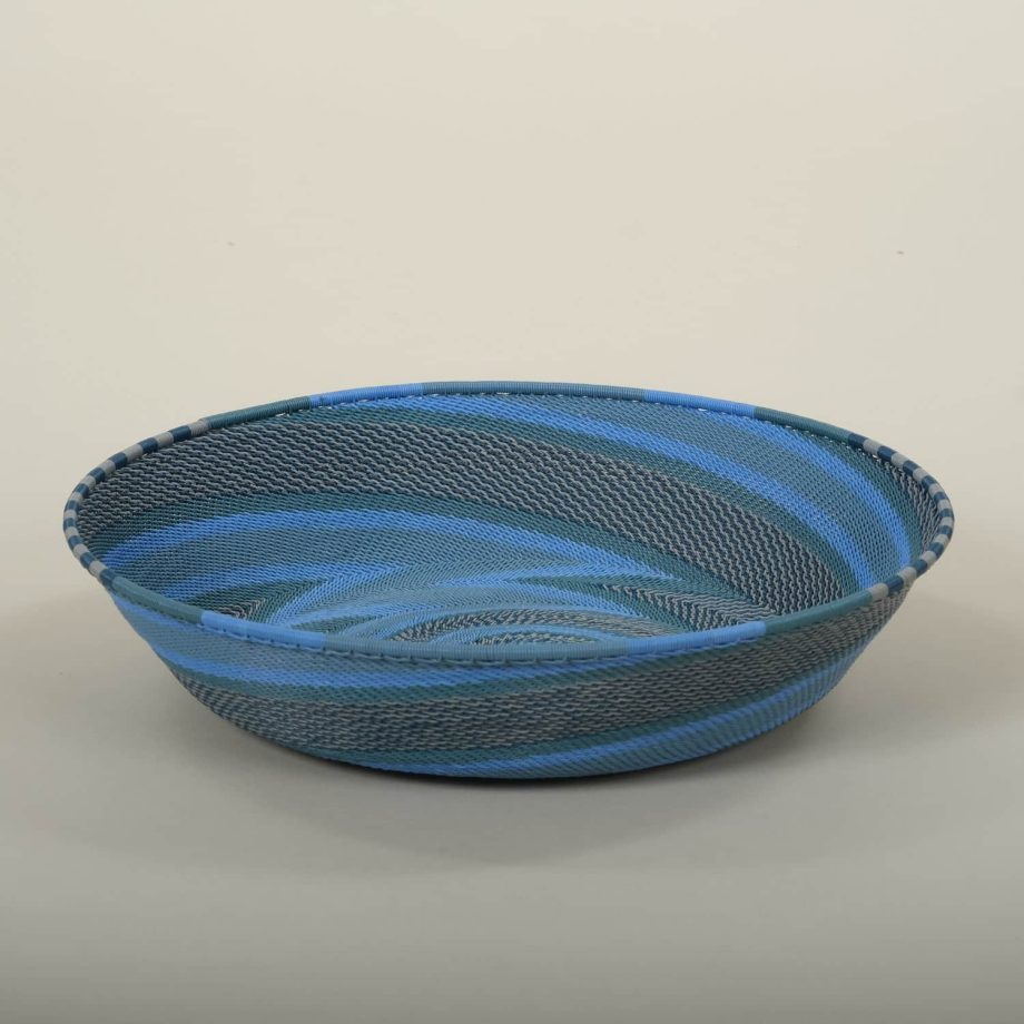 Plateau en fil de téléphone, coloris AEGEAN, 30 cm de diamètre, Zoulou, ASART