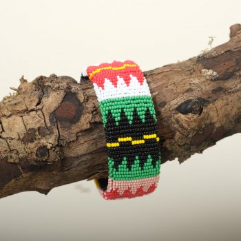 Bracelet zoulou, multicolore, motif, perles de verre, Afrique du Sud, ASART