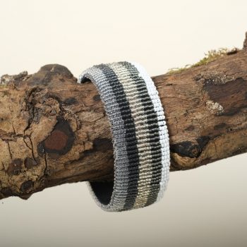 Bracelet noir et blanc, motif ligne, zoulou, Afrique du Sud, ASART