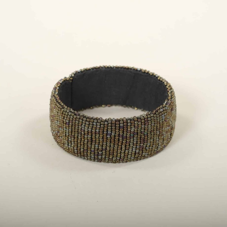 Bracelet marron zoulou en perles, Afrique du Sud, ASART