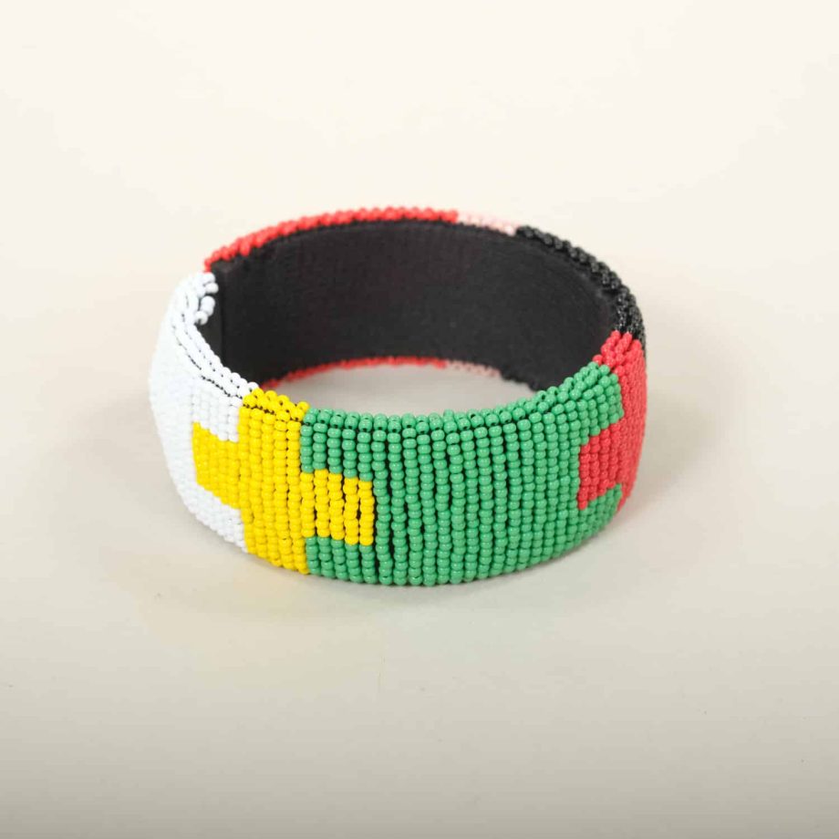 Bracelet multicolore, en perles de verre, zoulou, Afrique du Sud, ASART
