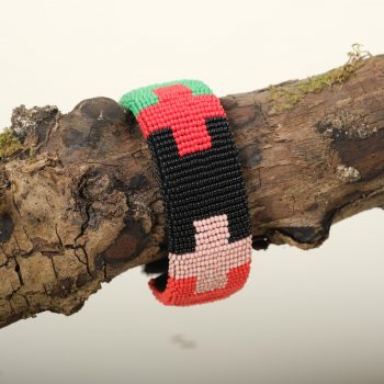 Bracelet zoulou, multicolore, perles de verre, Afrique du Sud, ASART