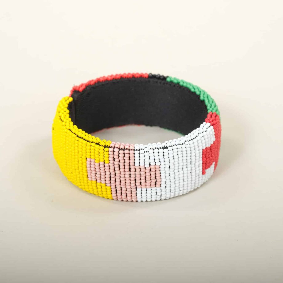 Bracelet zoulou, multicolore, perles de verre, Afrique du Sud, ASART