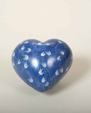 Heart, blue, Incised, Kenya