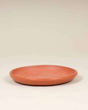 Assiette en terre cuite, La Chamba, Colombie, ocre, diamètre 27 cm
