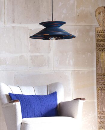 Luminaire Artisanal Design Suspension ARGO bleuet 40cm
