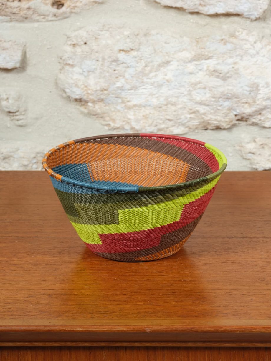 Multicolored Woven African Bowl Parrot