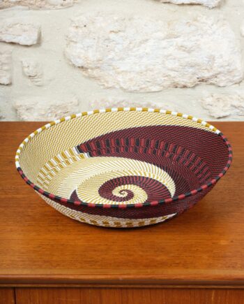 Tray, telephone wire, Zulu, South Africa, diameter 30 cm, combo Dorothy