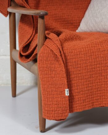 plaid en laine mérinos capucine