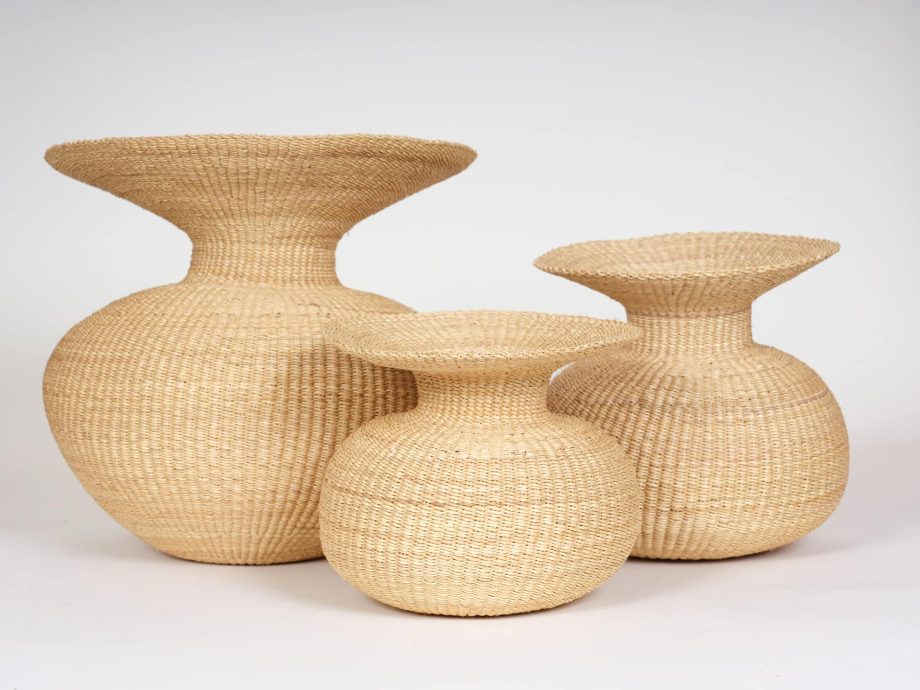 Ghana baskets 3 sizes of Canari bolga vase