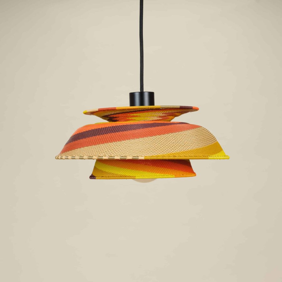 Custom lampshades, HYDRA Pendant, Tangerine Color